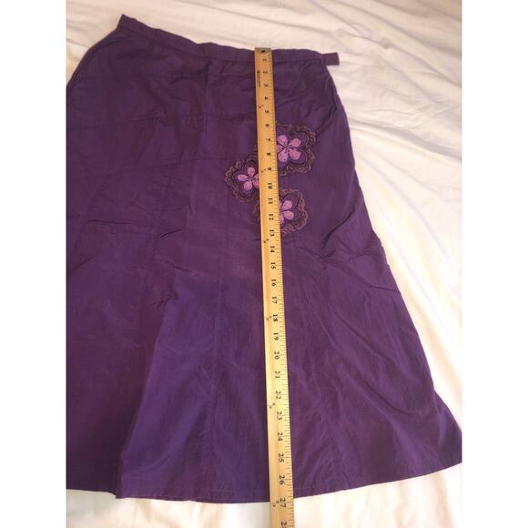 Arte by Joung Ho Jin Tulip Skirt Purple Floral Size S/M Nylon Applique Y2K FLAW - Picture 5 of 7